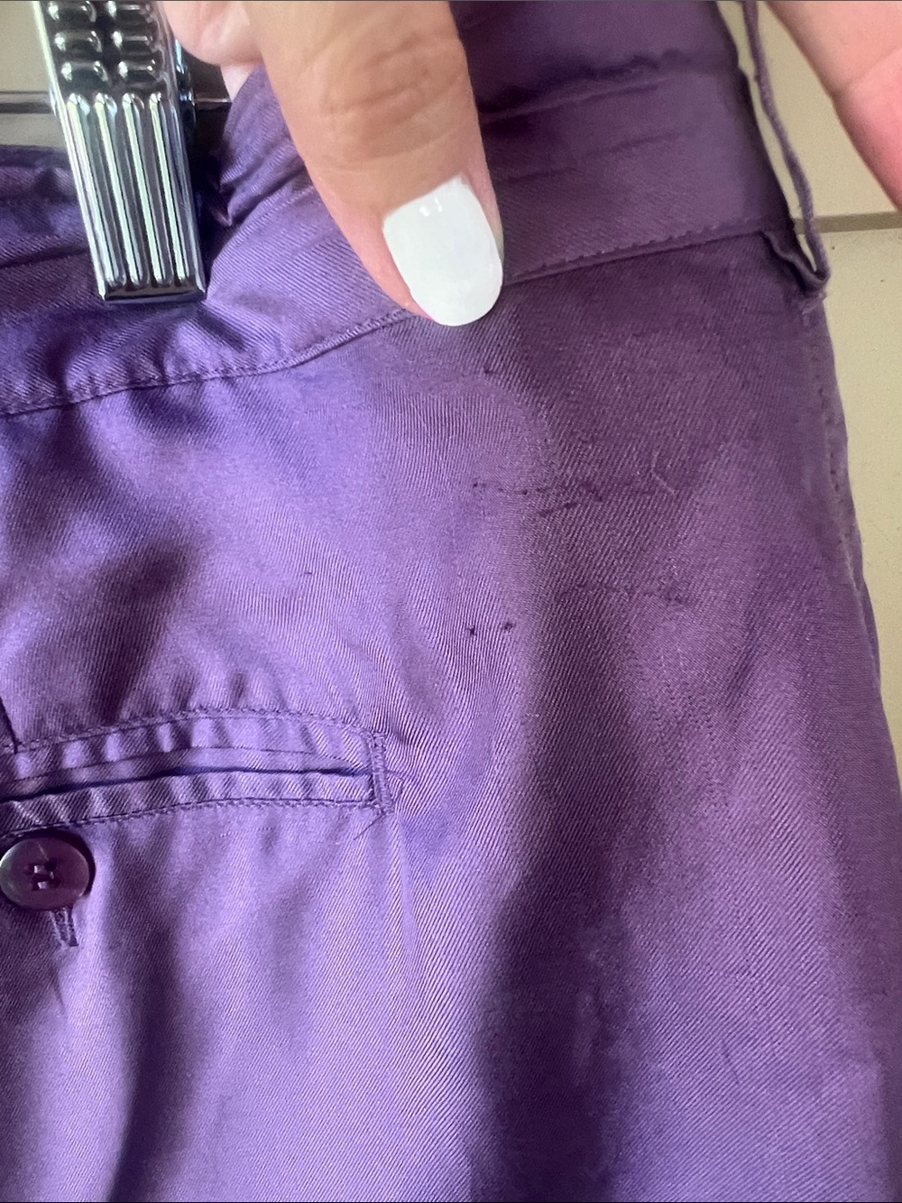 Beverly Hills Polo Club Silk Purple Pleated Front Shorts XL Preppy Vtg - Picture 6 of 7